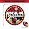 Summer Ladybug Front Door Sign, Daisy Flower Red Black Wood Door Hanger Outdoor Outside Porch Decor, Polka Dot Stripes Seasonal Wooden Wreath Indoor Wall Hanging Decoration